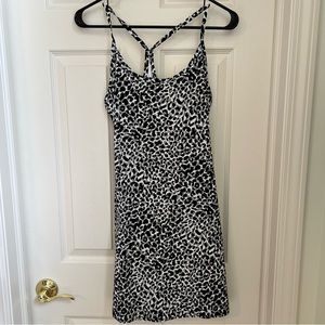 Outdoor voices exercise dress grey black white cheetah print size medium